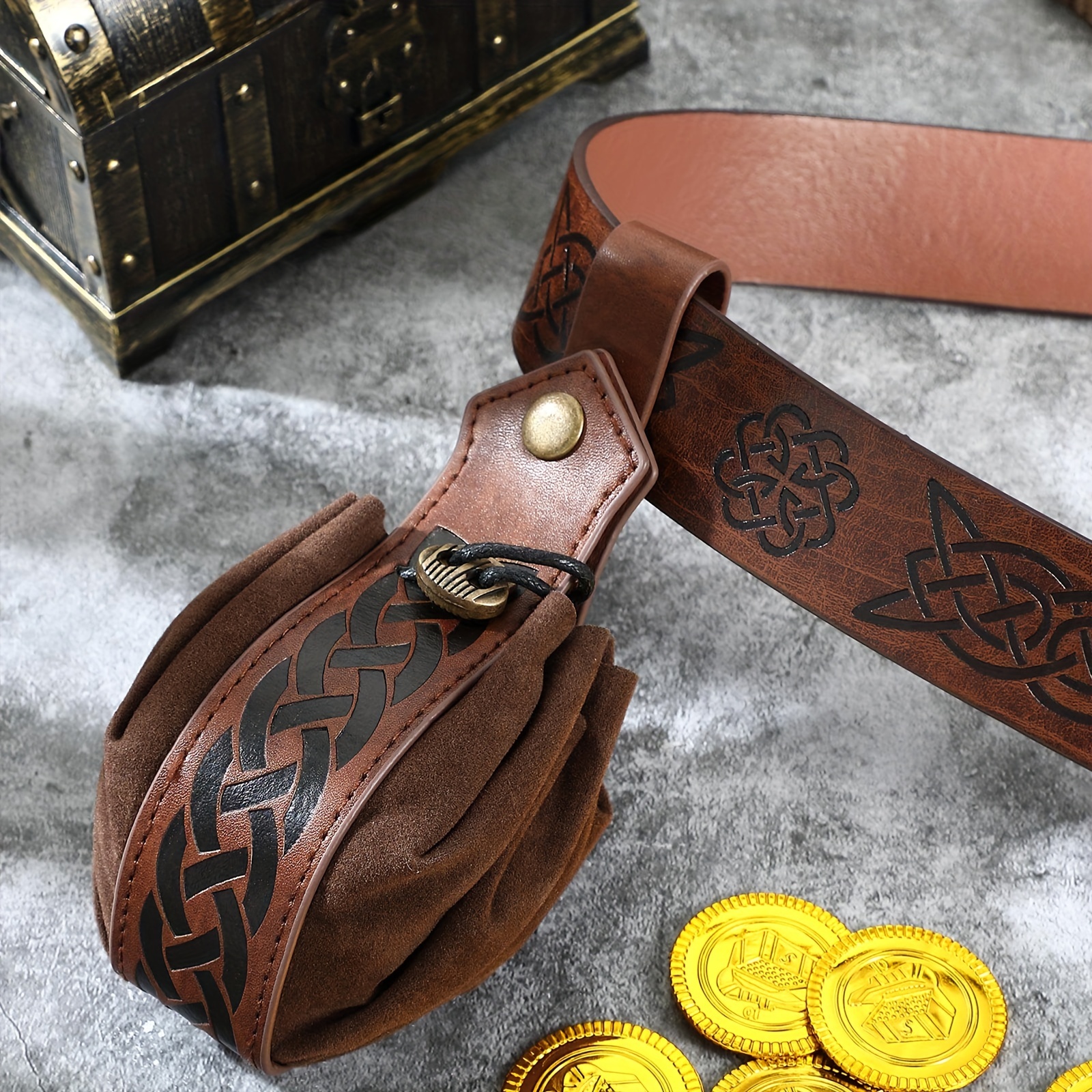 2pcs Medieval Viking Belt Faux Leather Belt Pouch Renaissance Cosplay Set  Leather Belt Medieval Bag Accessories, Shop On Temu And start Saving