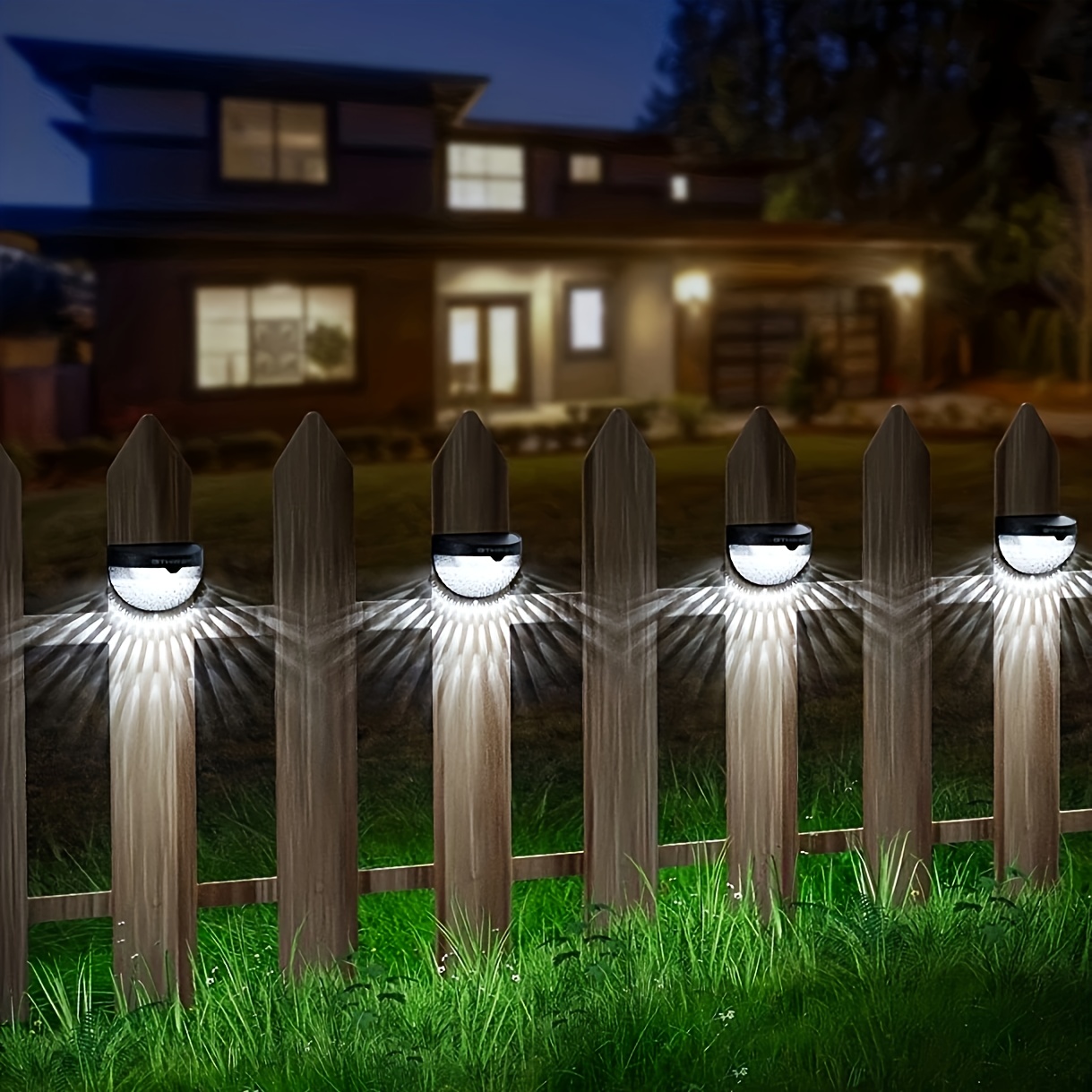 Solar deck lights led outdoor deals garden decorative wall mount fence