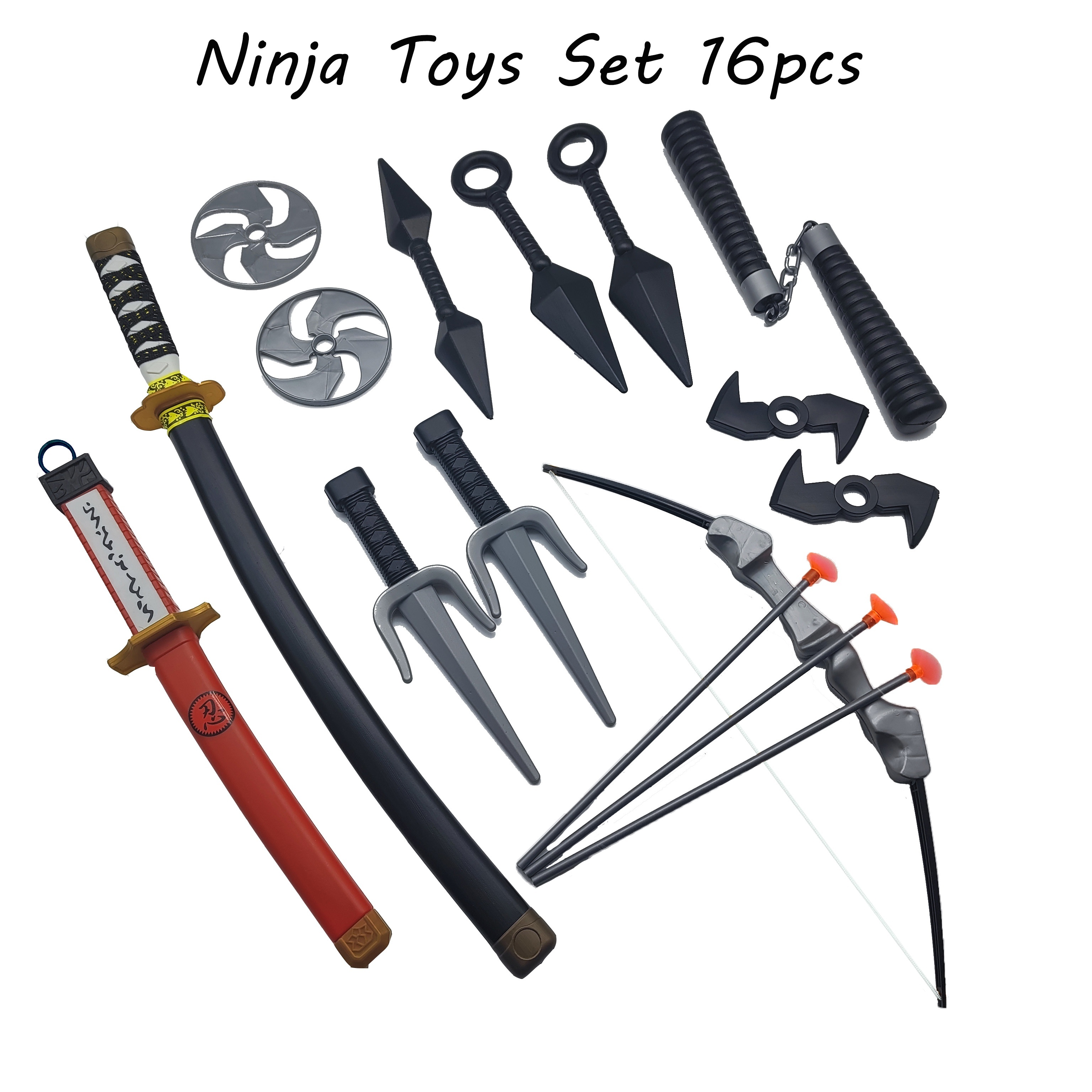 8pcs/Set Anime Naruto Plastic Weapon Cartoon Cosplay NARUTO Sword Kunai  Shuriken Accessories Figure Action Children Boy Toy Gift