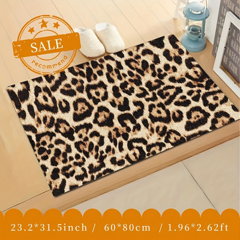 Leopard Print Runner Rug and Door Mat