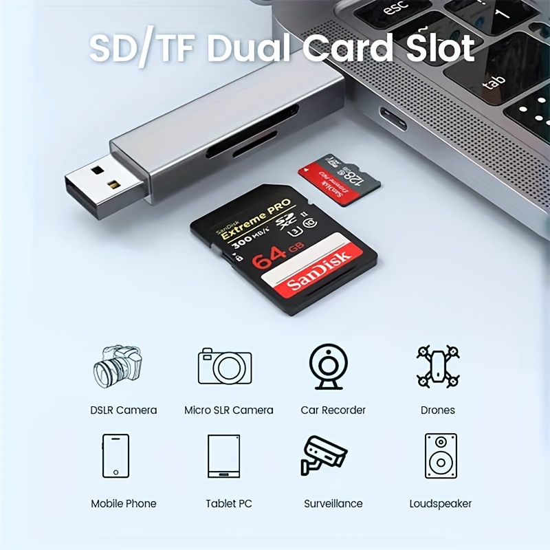 Micro Sd Card Reader With Tf Card Slot Usb Flash Drive For - Temu