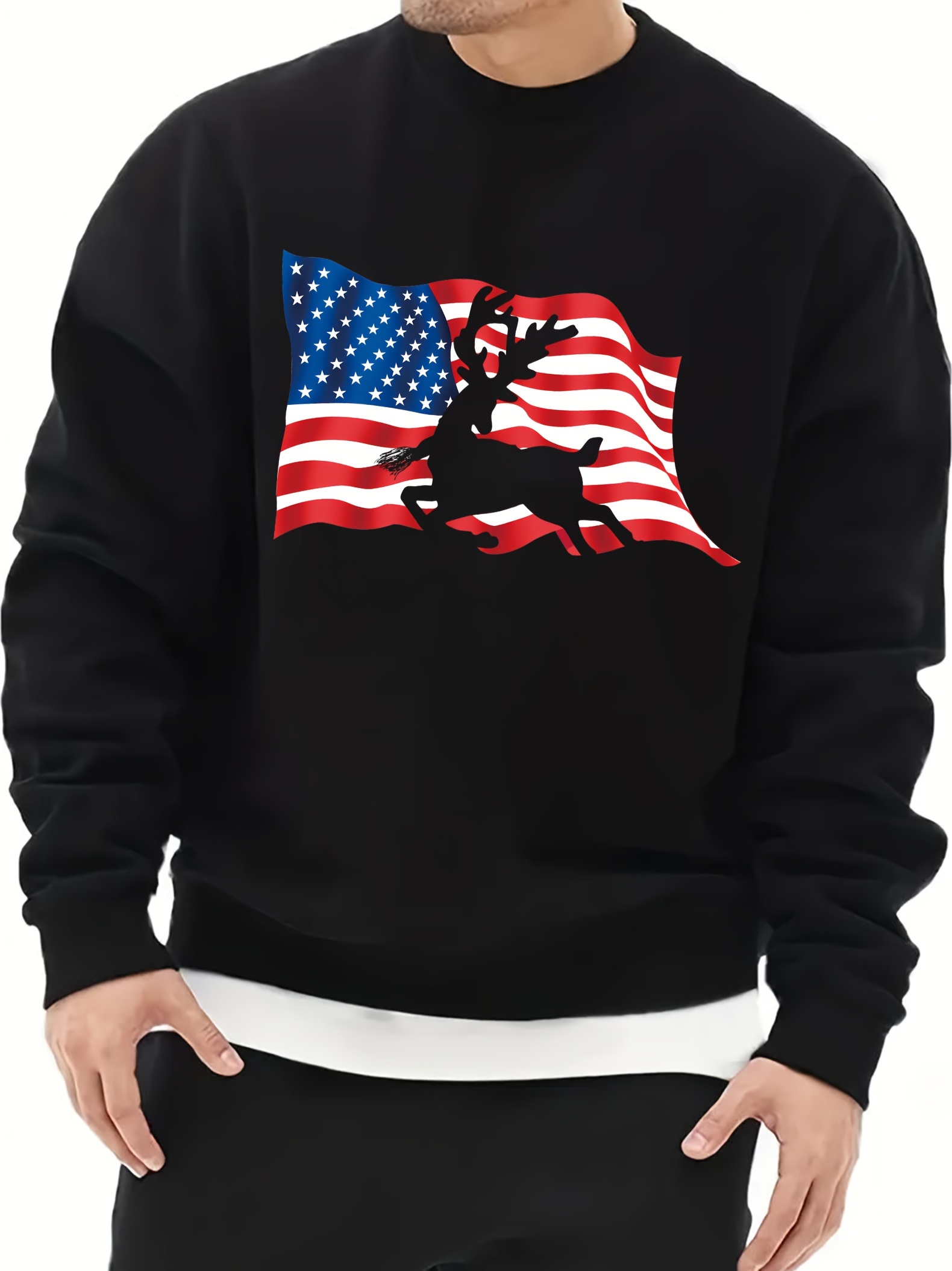 Retro Skeleton Pattern Print Trendy Sweatshirt, Men's Casual Graphic ...