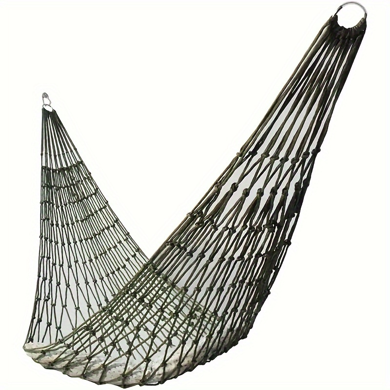 1pc Multifunctional Nylon Hammock - Mesh Rope Hammocks For Outside - Sleeping Hammock Nylon Camping, Outdoor Relaxation And Garden Fun
