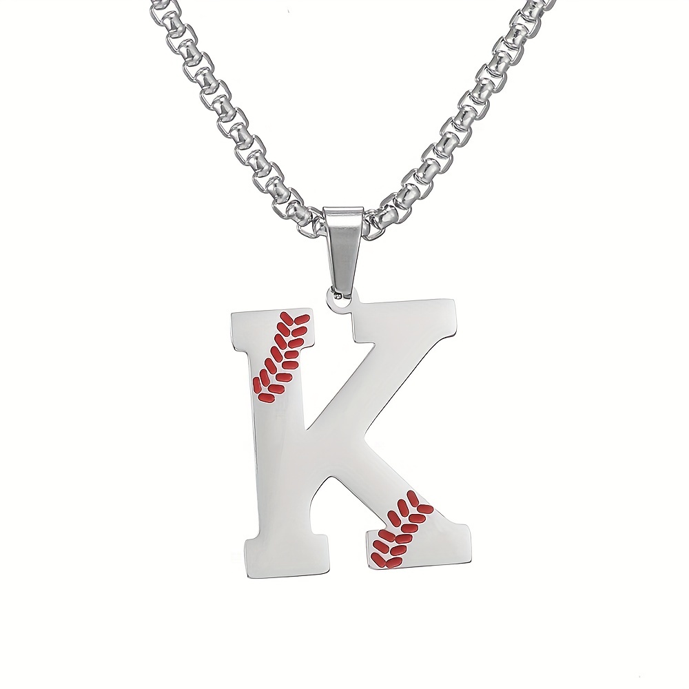 baseball initial necklaces a z women men titanium baseball baseball initial necklaces a z women men titanium baseball
