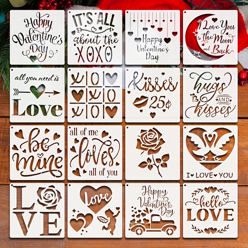 1Set Word Pattern Plastic Drawing Templates Inspirational Word Painting  Template Stencil 