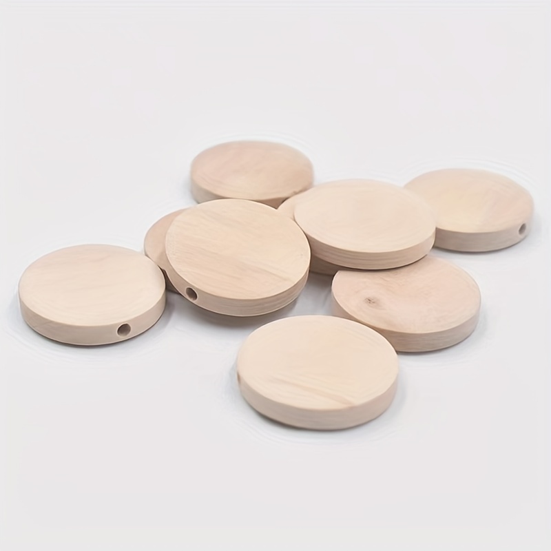 Natural Wood Round Round Wooden Discs Wooden Circle - Temu