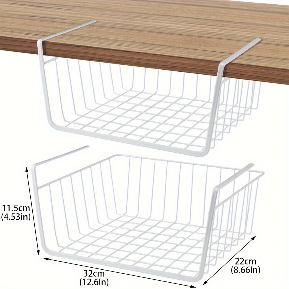 2Pcs Hanging Under Shelf Storage Basket Storage Rack Kitchen