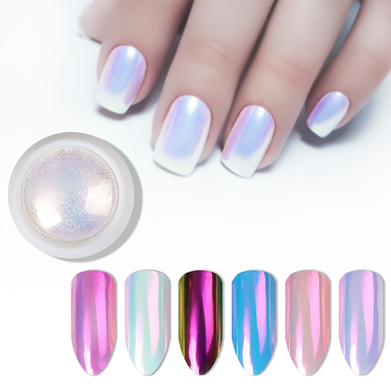 Mermaid Glitter Pearl Chrome Nail Powder Iridescent Nails - Temu