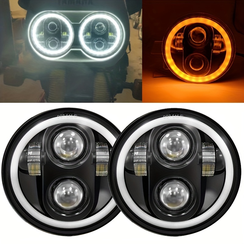 7 pouces phare LED, forme ronde phare LED Halo Angle yeux feux