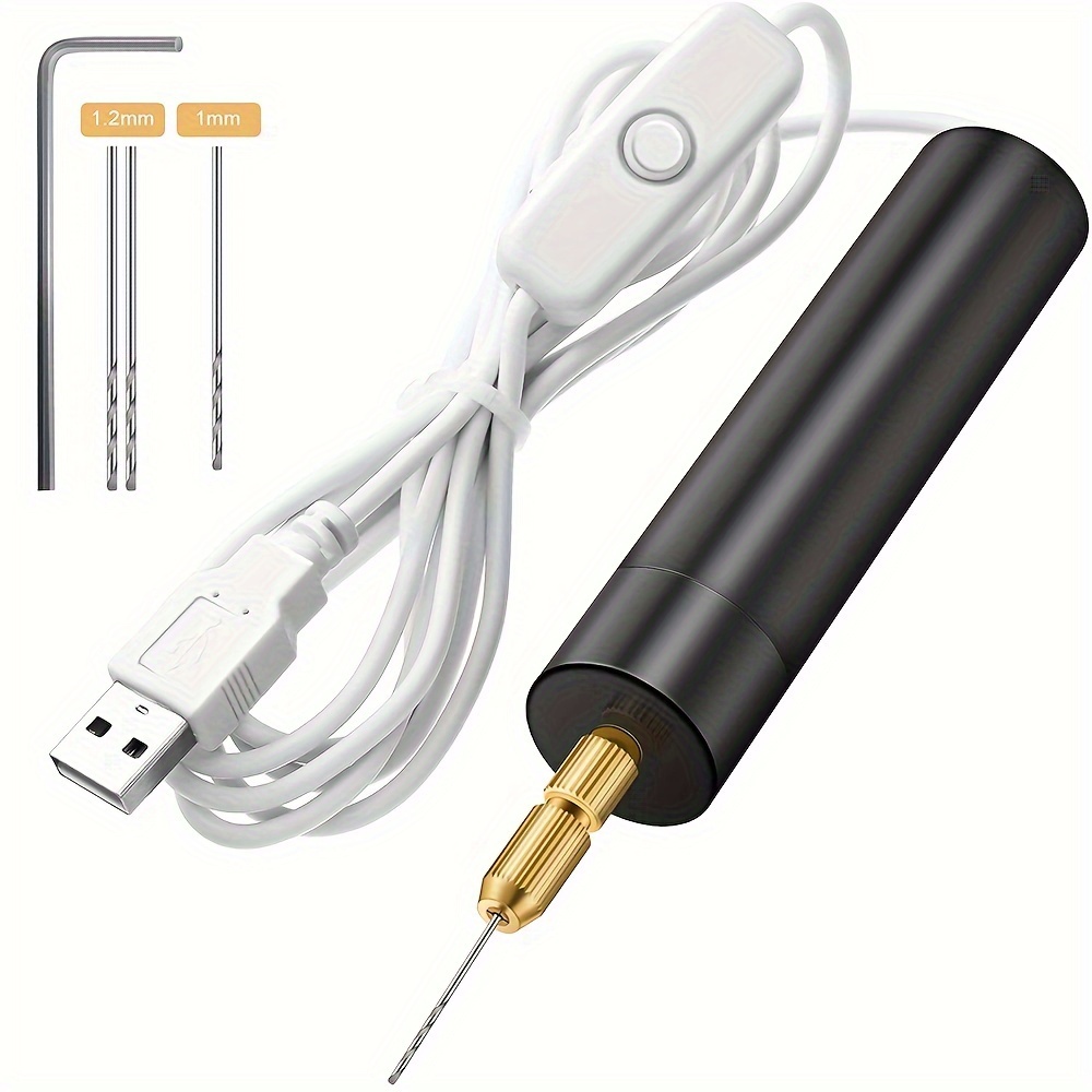 Mini Electric Drill Handheld Drill Bits Kit Epoxy Resin Jewelry Making Wood  Craft Tools 5V USB Plug Screwdriver Tool Kit