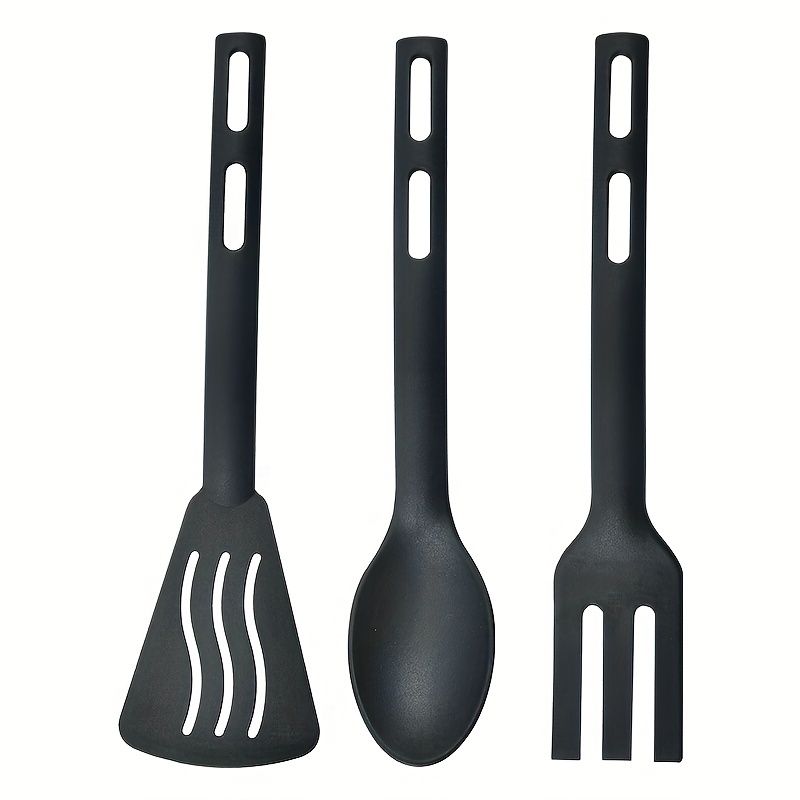 Juego de utensilios de cocina de nailon gris cucharas espátulas cucharón,  5pc