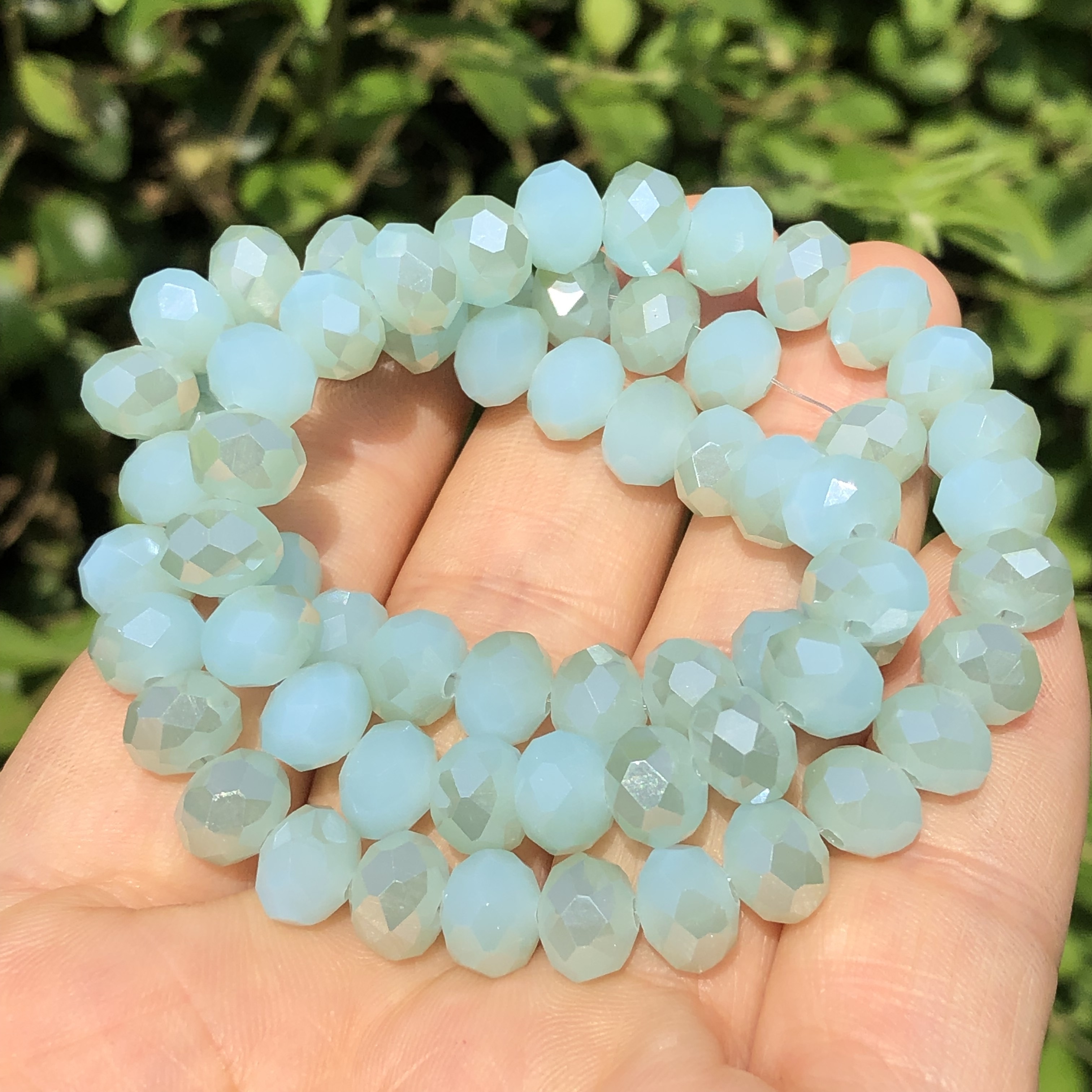 Faceted Ab Light Blue Glass Crystal Rondelle Beads Loose - Temu