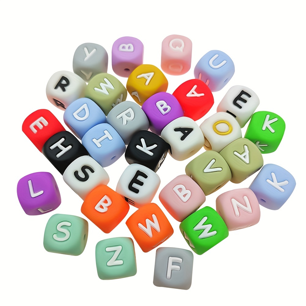 Silicone Alphabet Letter Beads A z Large Size Diy Handmade - Temu