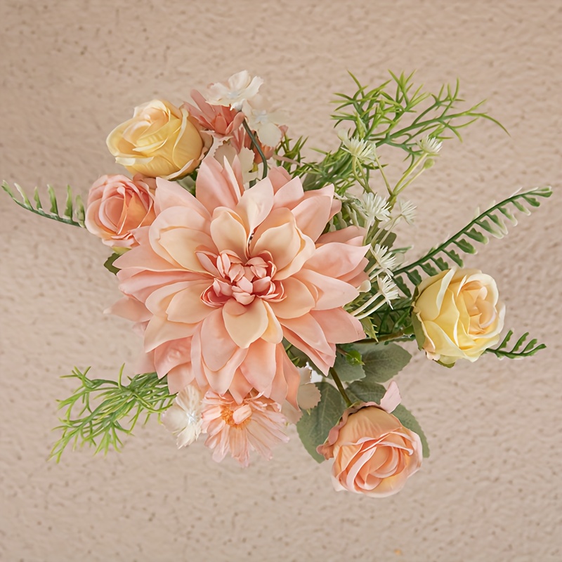 Soft Pink Dahlia Stem, Pink Silk Wedding Flowers