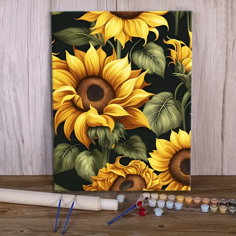 1pc Paint By Numbers For Adults Sunflower DIY Digital Oil Painting Acrylic  Paint Leisurely Painting Kits Canvas Wall Art Colorful Sunflower Bedroom Wa