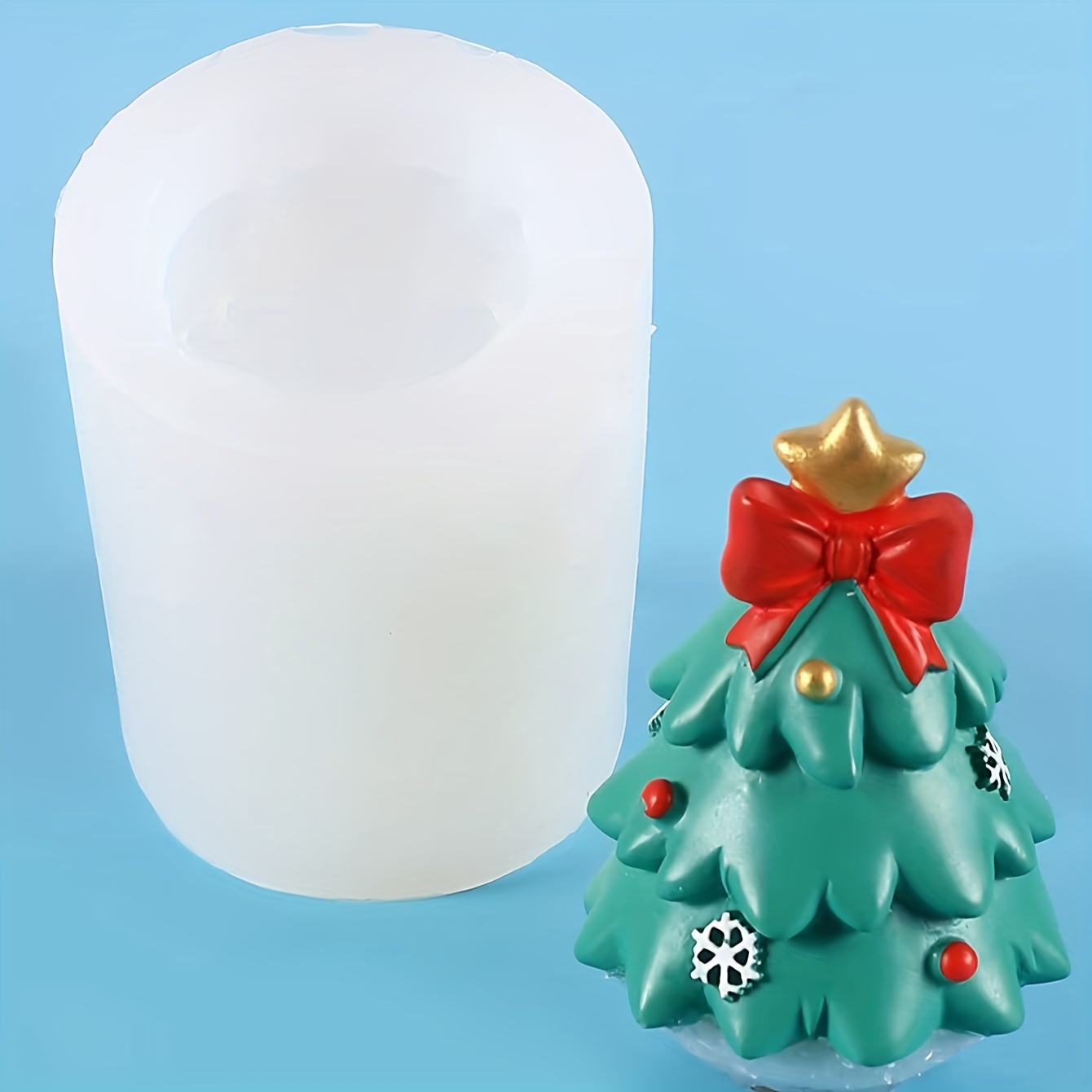 Christmas Tree Shape Silicone Mold 3d Fondant Mold For Diy - Temu