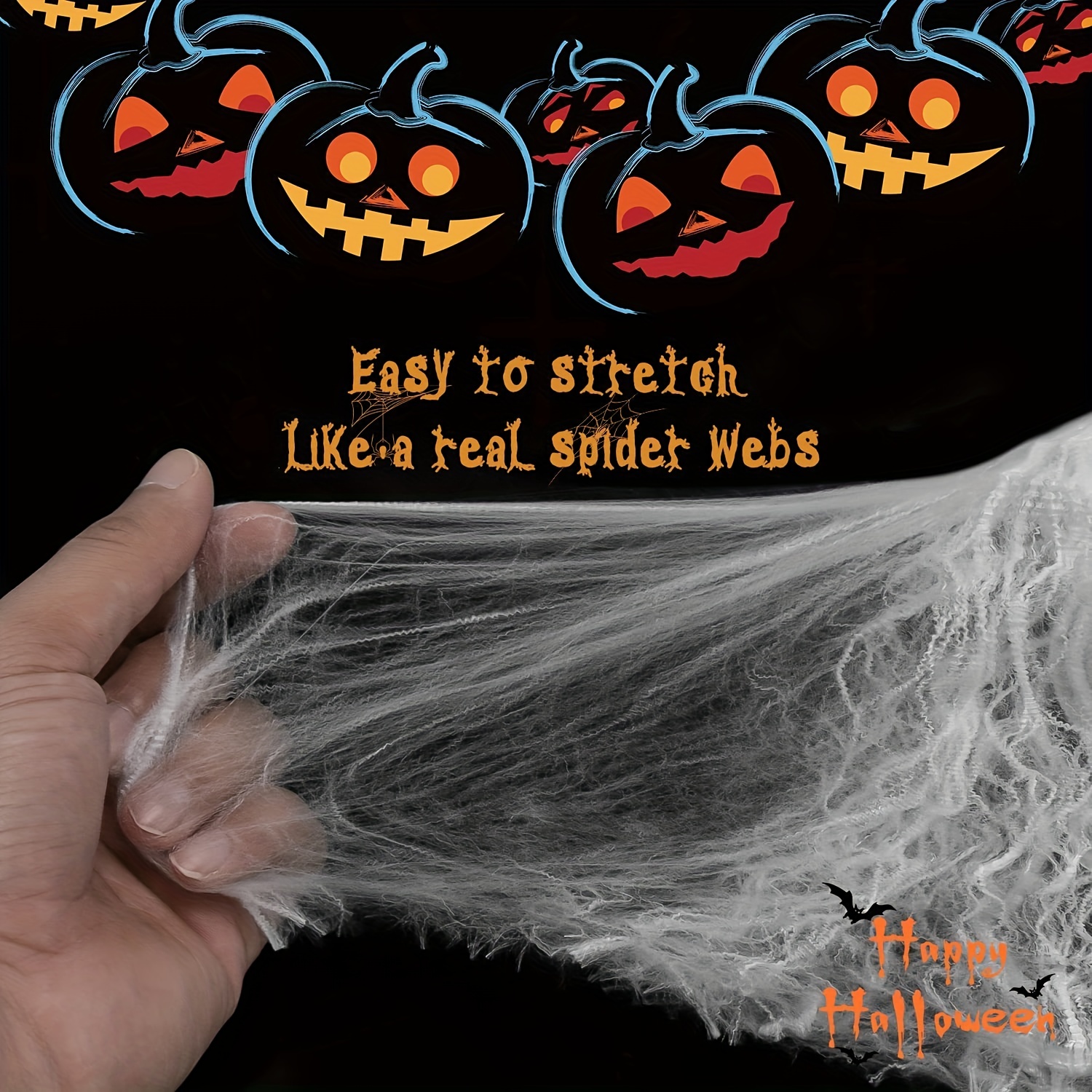 Ragnatele artificiali di ragno finto gigante di Halloween con 20 ragni finti  ragnatele elastiche oggetti di