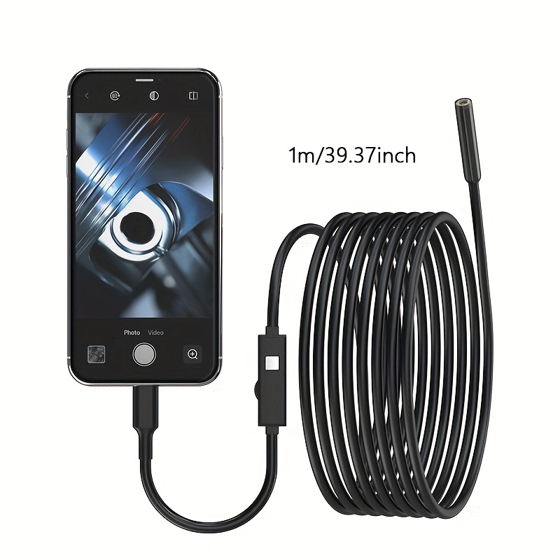 Industrial Endoscope Hd Cameras For Iphones Ios, 8mm IP67 Waterproof  Inspection Camera ,Endoscope Snake Inspection Camera, Scope Camera With 8  LED Li