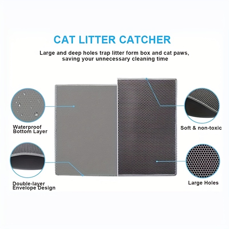 Cat Litter Mat and Pee Pad Honeycomb Double Layer Waterproof Urine