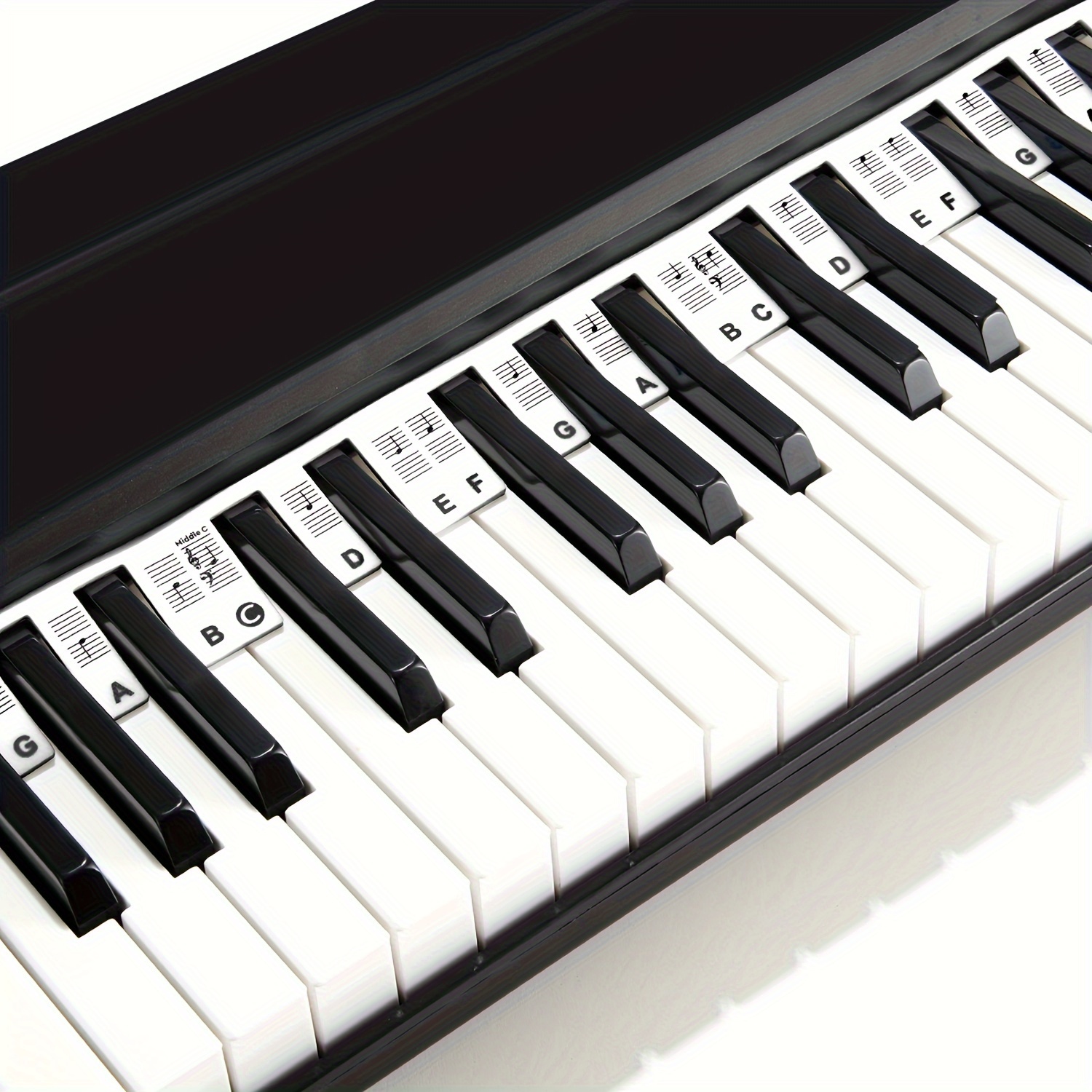 Autocollant Piano Note, Stickers Piano de Clavier 88 Touches, Autocollant  de Clavier Musique Coloré Amovible, Fabriqué en Silicone, Réutilisable