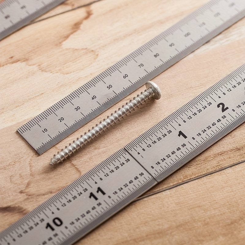 1Pc Metal Rulers 6/8/12/16/20inch Stainless Steel Rulers with High