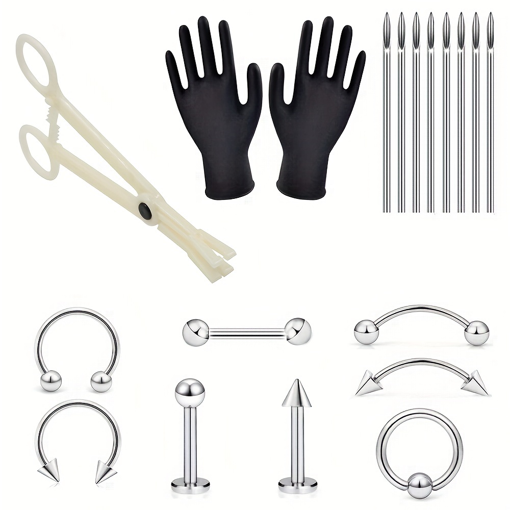 Body Piercing Kit Stainless Steel Piercing Barbells - Temu