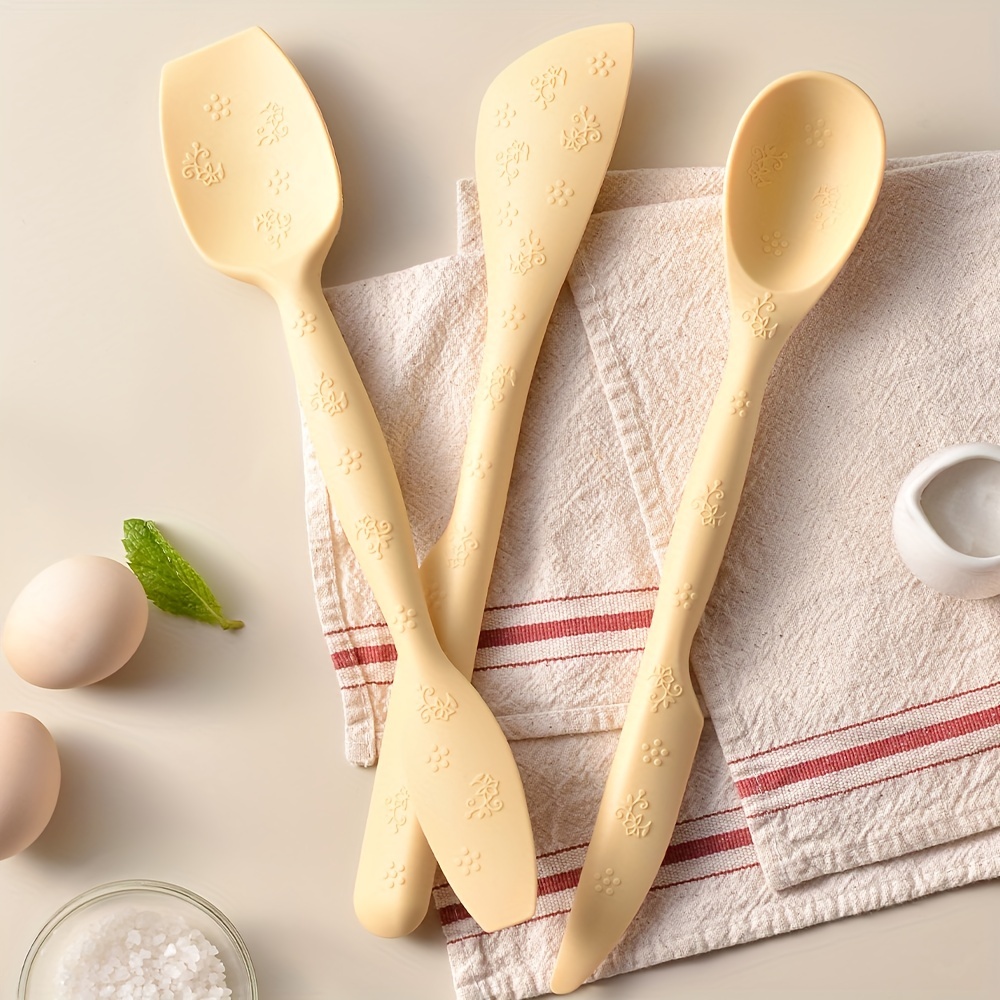 3pcs, Double Sided Silicone Spatulas Set, Food Grade Cake Cream Scrapers,  Creative Butter Spreaders, Baking Tools, Kitchen Gadgets, Kitchen Accessorie