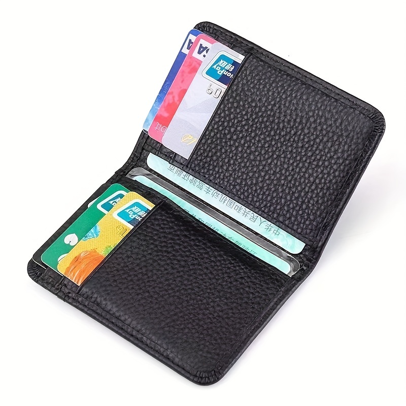 Williampolo Men Wallets Genuine Leather Slim Wallet Mens Short Money Clips Small Coin Pocket Bifold Credit Card Holder Thin Purse with ID Window