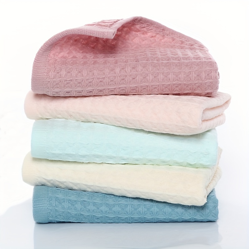 Cotton Waffle Washcloth Solid Color Household Handkerchiefs - Temu