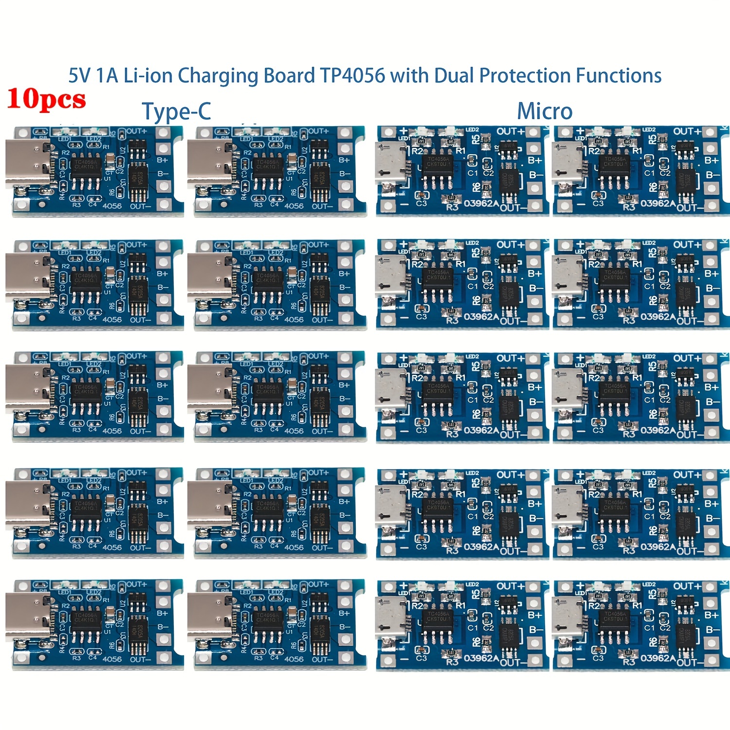 TP4056 Mini USB 5V 1A Régulateur de charge Lithium Li - Ion Batterie C