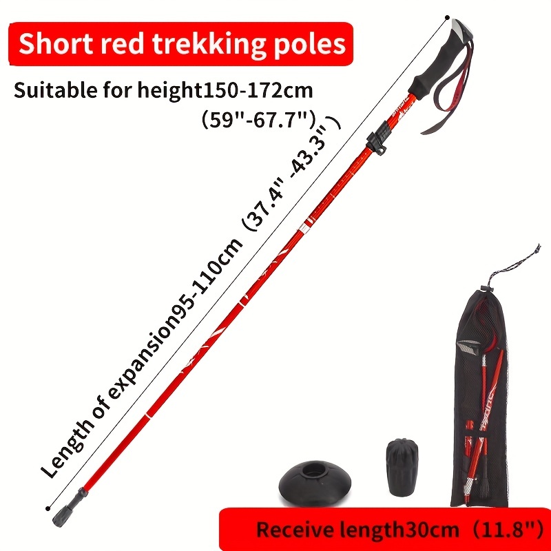 E-shop Faltbare Trekkingstöcke Wanderstöcke Balance Trekkingstöcke 7075 Aluminiumlegierung Verstellbare Höhe Leichtgewicht Rutschfest Tragbarer