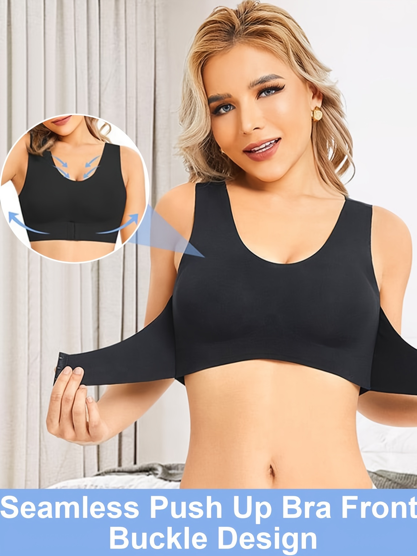 Seamless push-up sports bra