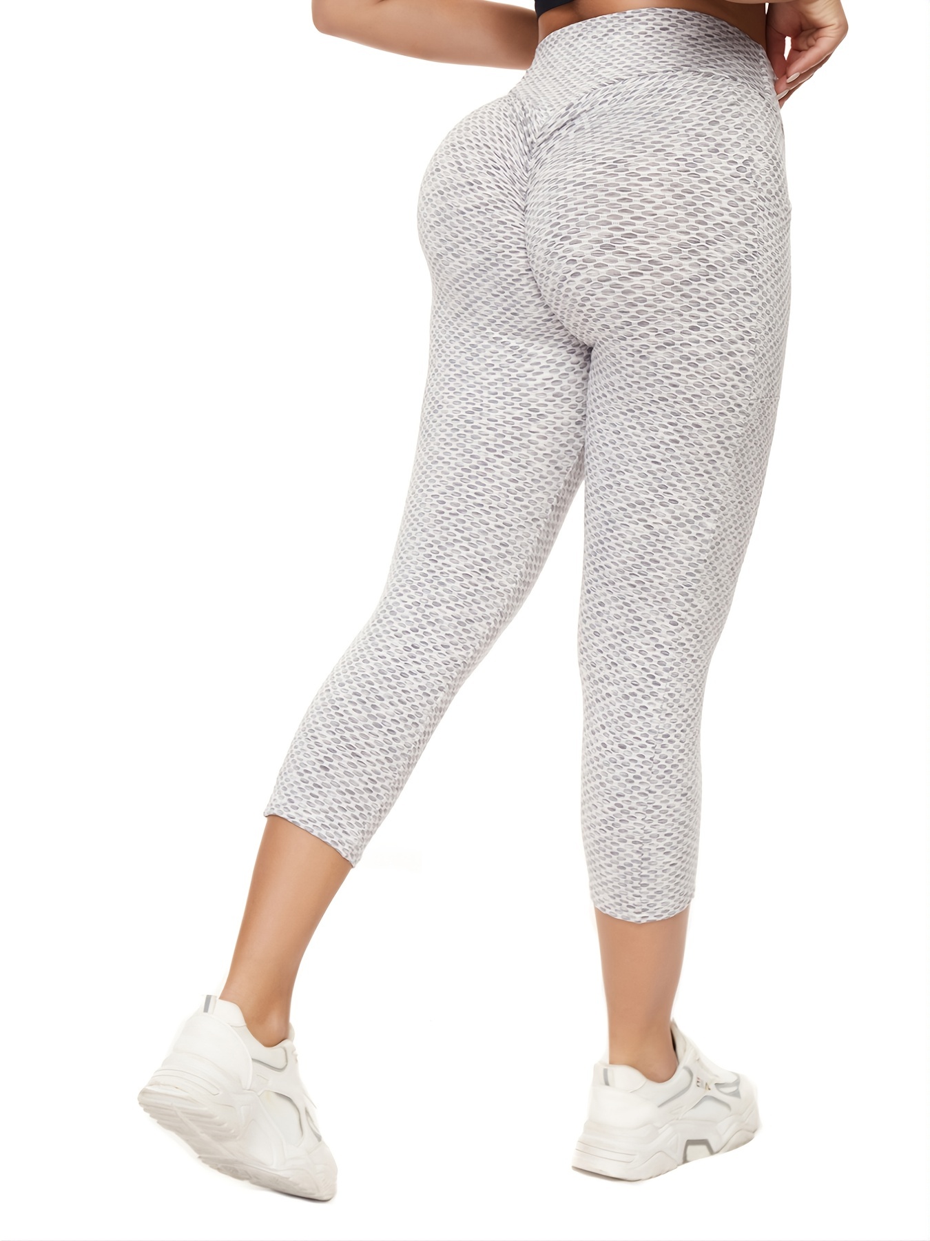 Women's Yoga Pants Pockets Honeycomb High Waist Yoga Pants - Temu