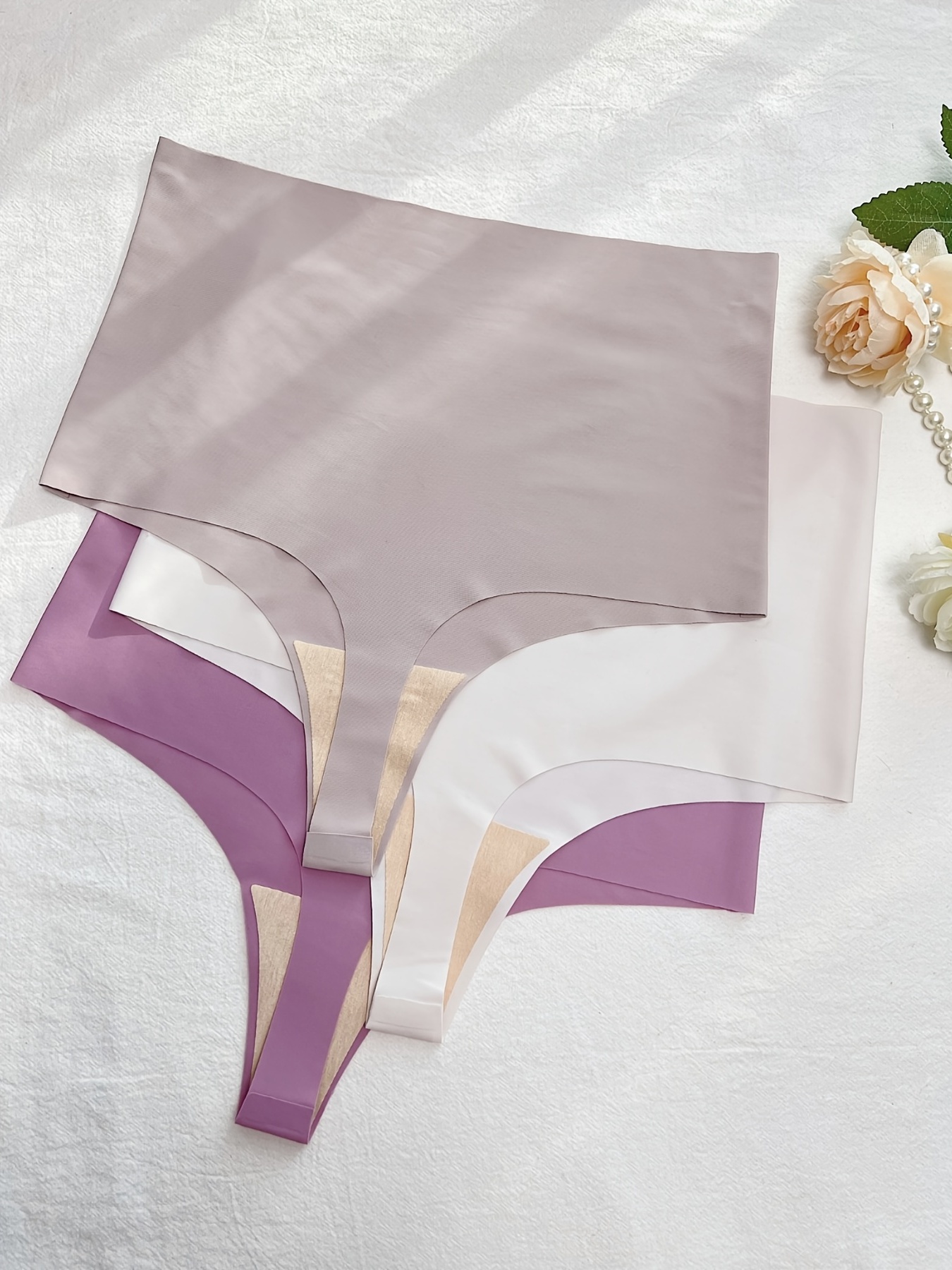Breathable High Waist Briefs Solid Seamless Panties Women's - Temu