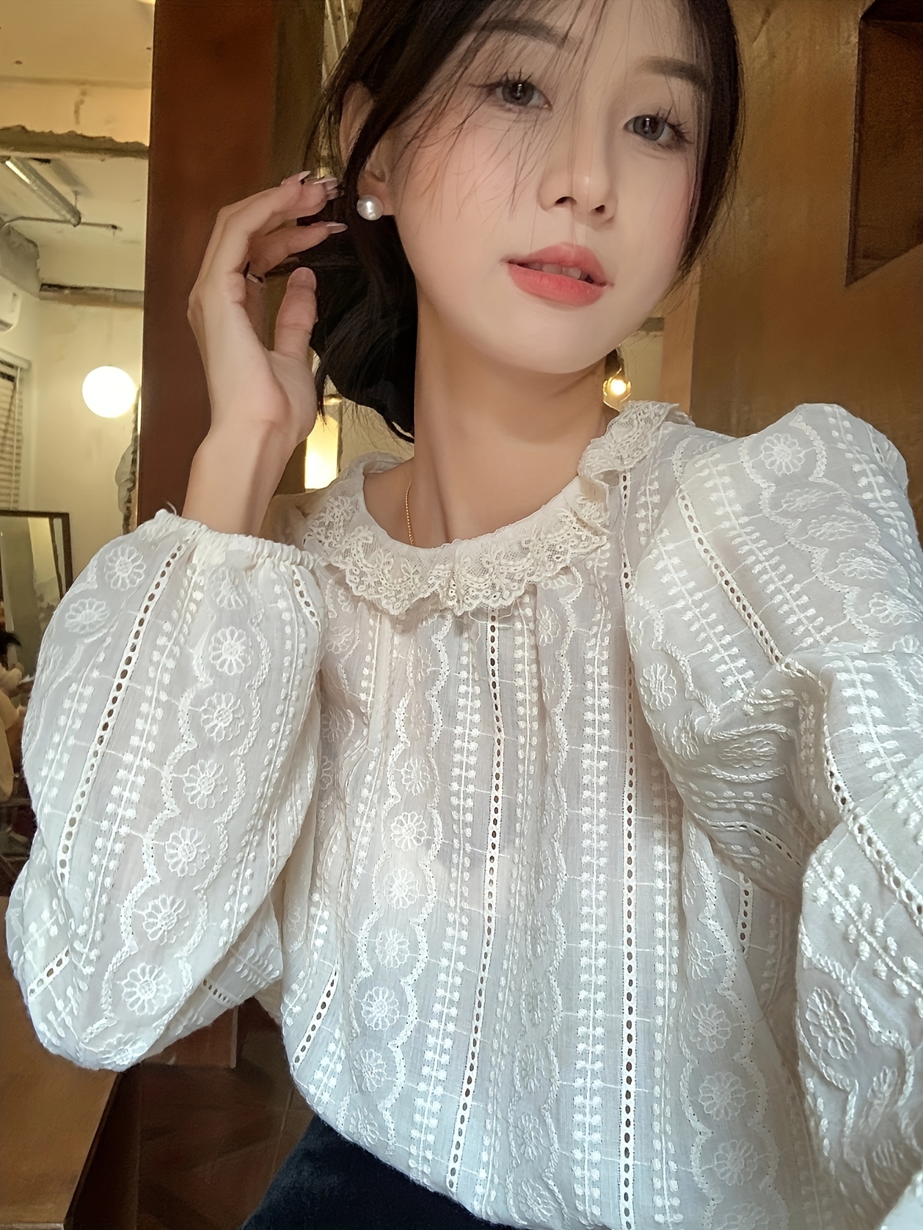 Lace Blouse - Temu Canada