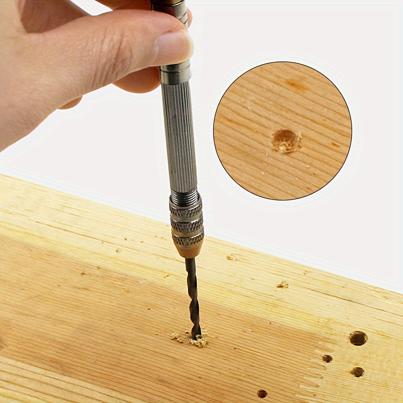 Taladro de manivela de mano, mini taladro manual portátil con piñones  dobles para madera de plástico 3/8