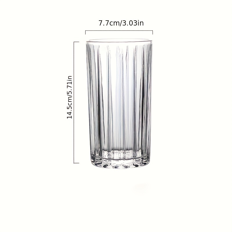 Vertical Stripes Glass Cup, Water Cup, Iced Coffee Cups, Drinking Glasses  For Juice, Milk, Tea, And More, Summer Winter Drinkware - Temu