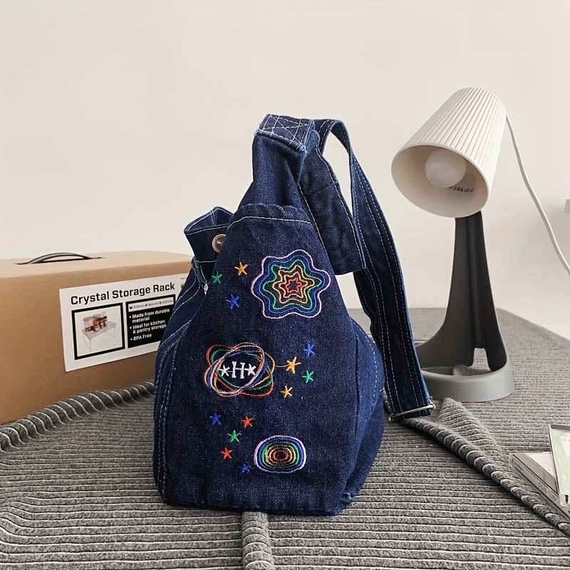 Denim Shoulder Bag for Women Hobo Tote Bag, Canvas Messenger Bag Large  Crossbody Handbag, Jean Bag for Travel Work School