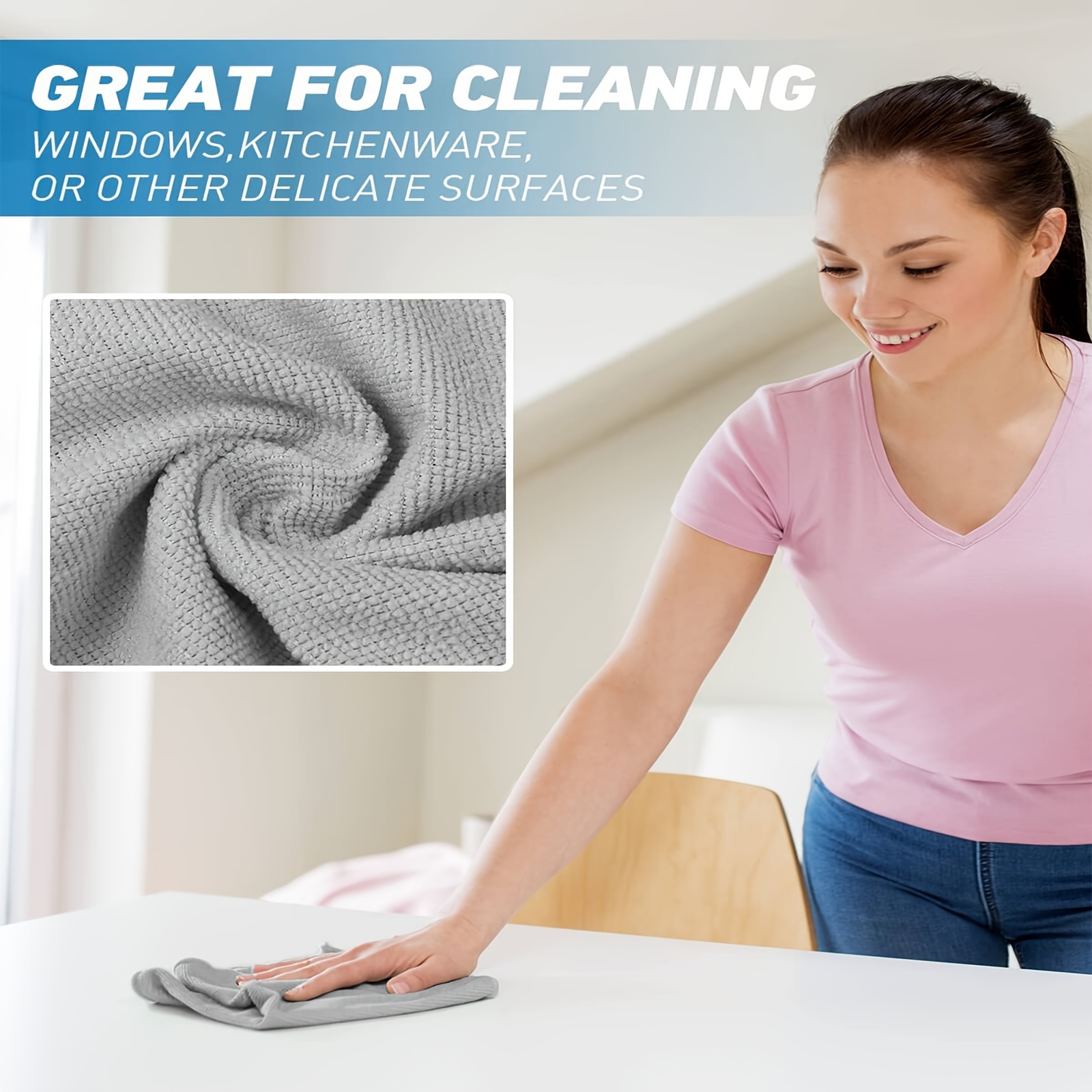 4PCS Fluffy Kitchen Rags Duster Cleaning Cloth Absorbent Dish