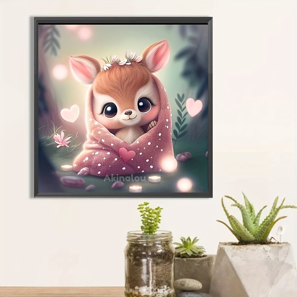  12x12inch Diamond Painting Kits - Cute Deer in Flower Adults  and Children DIY Full Diamond Cross Stitch Art Set, Ideal for Room Decor  Bathroom Decor, Gift for Friends