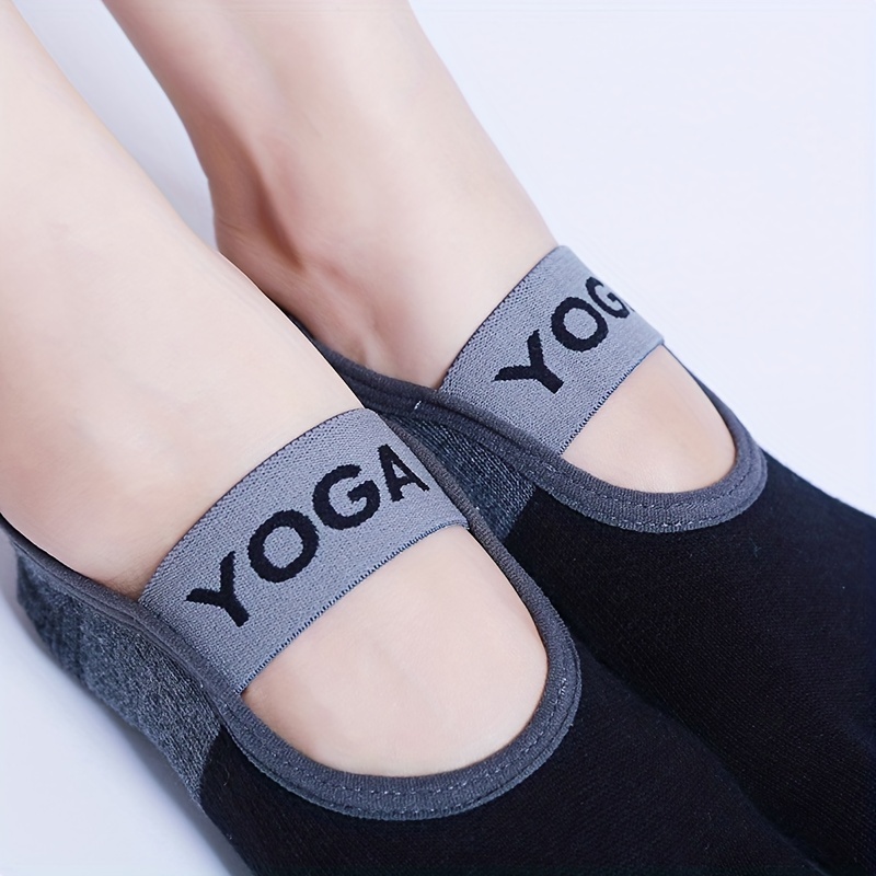 Calcetines de yoga antideslizantes de cinco dedos para mujer