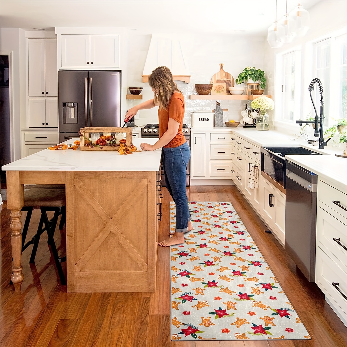 Soft Christmas Runner Rugs For Hallway Kitchen, Non-slip Long