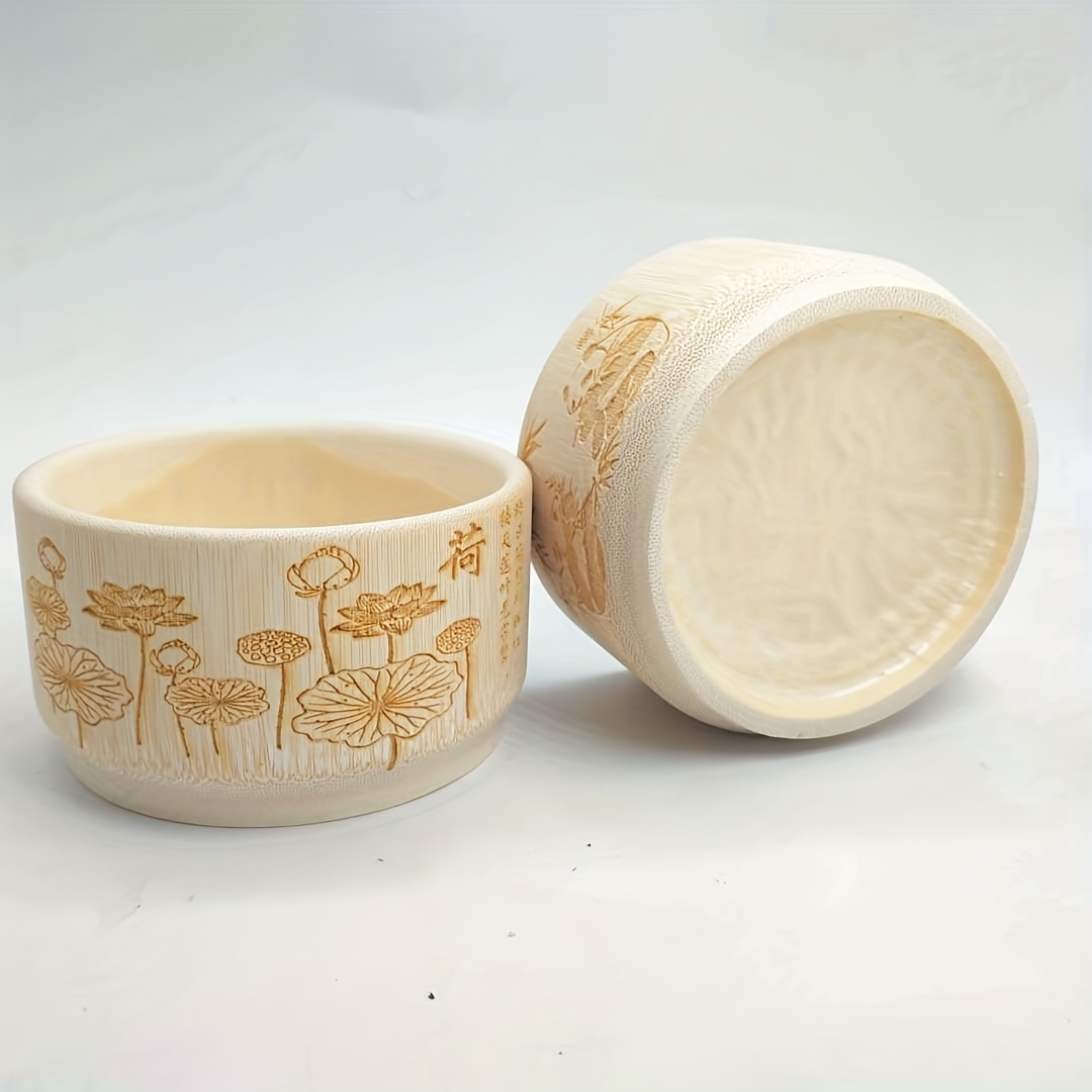 Chinese Style Bamboo Cups Dessert Cup Handmade Novelty Creative Smoothies  Cups Rice Steamer Bamboo Tube for Dinner Housewarming 