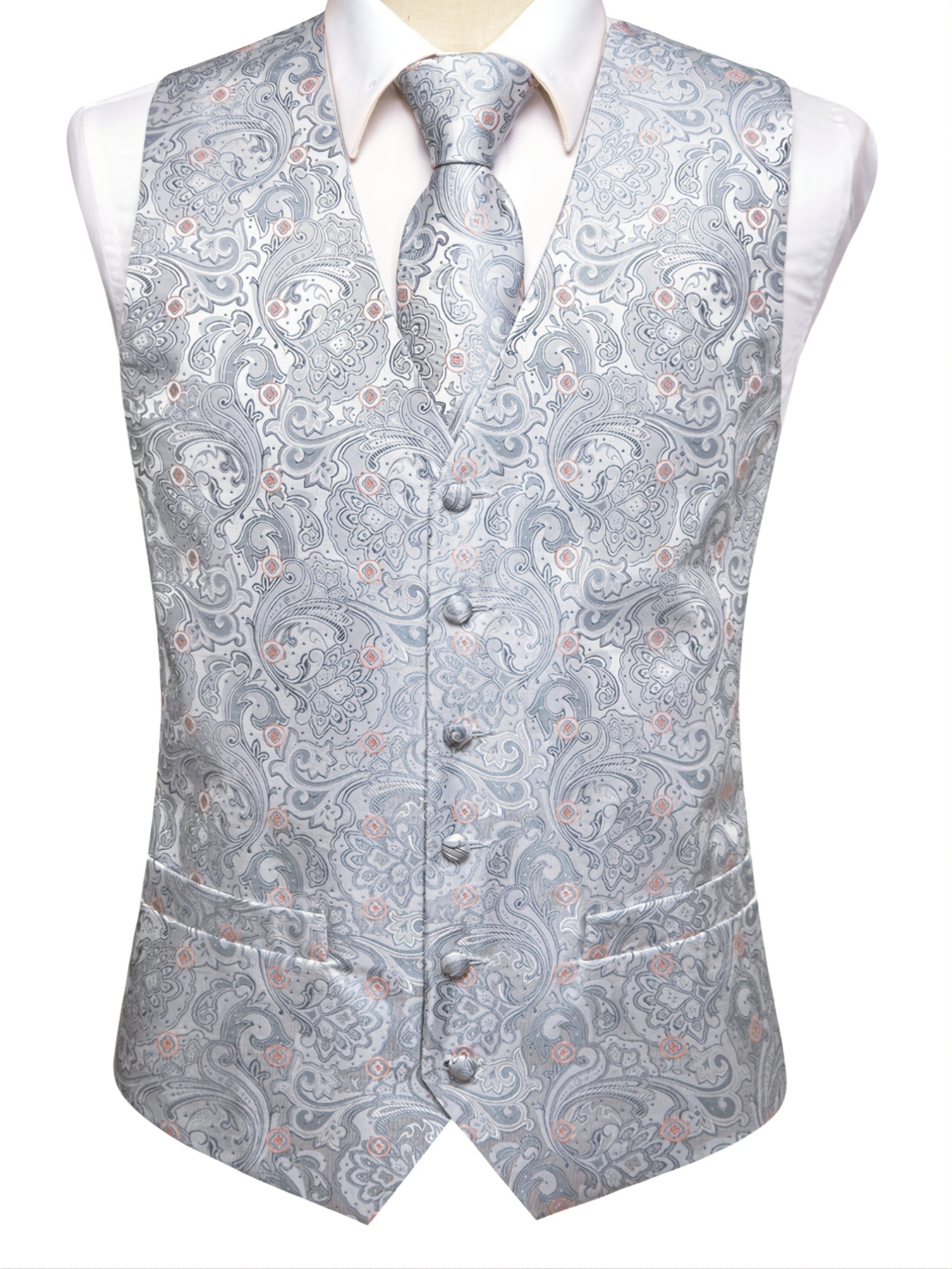 Men's Vintage Elegant Fit Sleeveless Vest Set Formal Suit