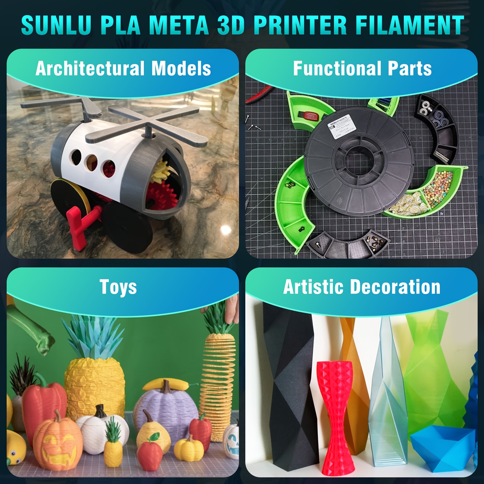 SUNLU Filamento PLA 1,75 mm, Avvolto in Modo Ordinato Filamento Stampante  3D PLA,Precisione dimensionale +/- 0,02 mm,Filamento 3D da 1 KG, per  Maggior Parte delle Stampanti 3D,PLA Grigio : : Commercio,  Industria