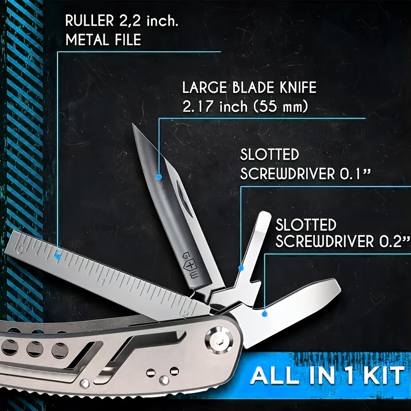 Multitool 24-in-1 with Mini Tools Knife Pliers and 11 Bits - Multi