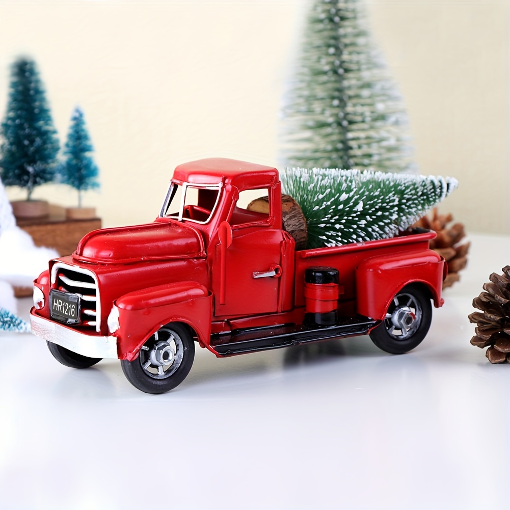 NEW 3 Pc Set of Farmhouse Red Truck & Plaid Christmas Kitchen