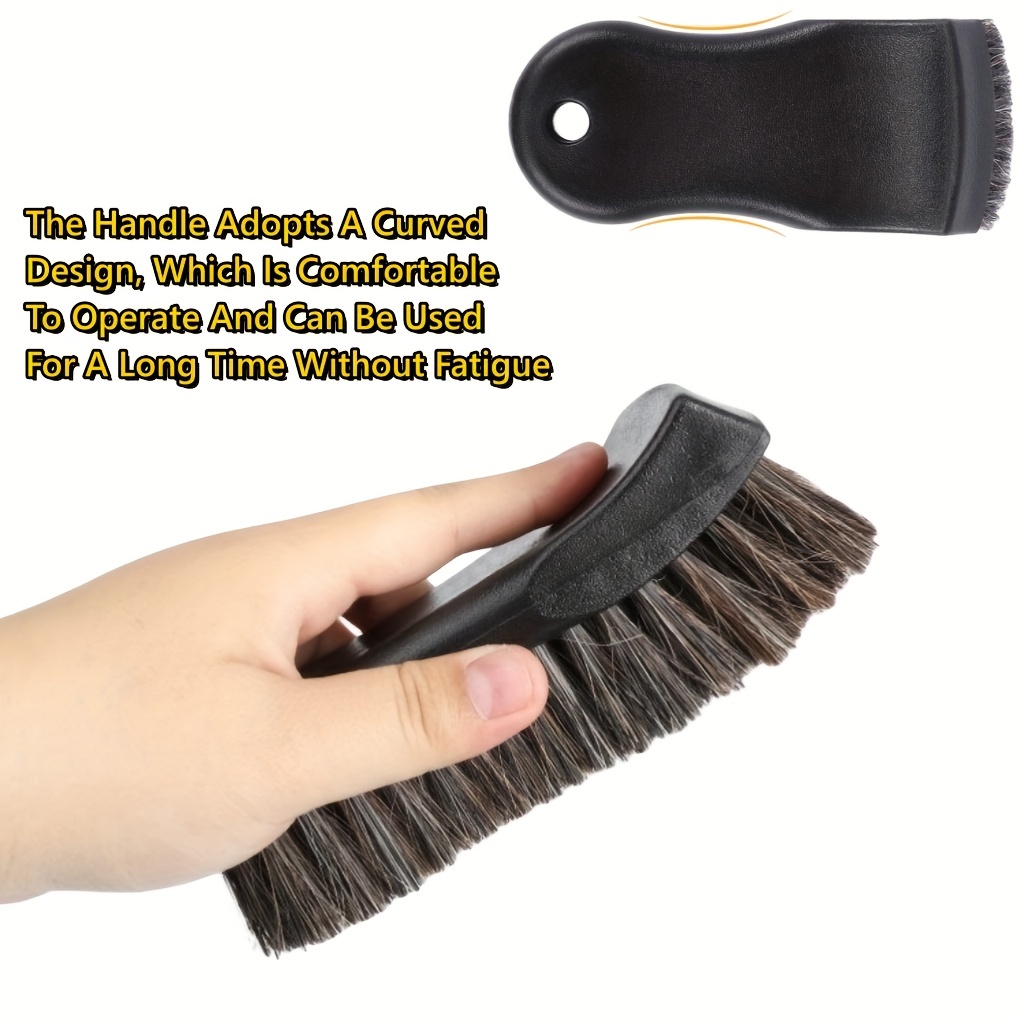 Upholstery Cleaner Scrub Brush Set Cleaning Brush and Horsehair Detailing Brush