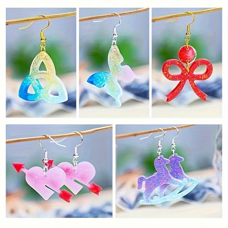 1PC Silicone Earrings Mold Necklace Earring Pendant Resin Molds Drop Dangle Resin  Earring Mold Jewelry Making Tools