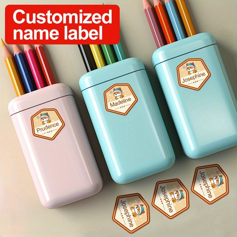 100 etiquetas personalizadas para suministros escolares, etiquetas de  nombre personalizadas para niños, etiquetas impermeables para botellas de  agua